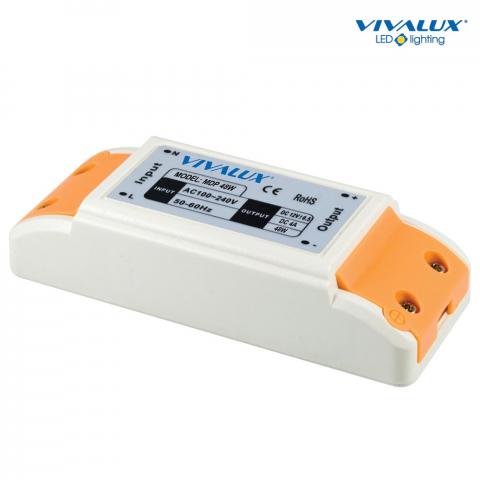 LED захранване Vivalux 48W, In100-240V, Out 12VDC-4A - Led ленти и аксесоари
