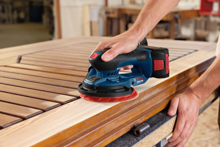 Акумулаторен ексцентършлайф Bosch Blue GEX 18V-150-3, снимка 2 - Ексцентършлайфи