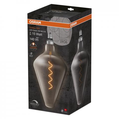 Vintage LED крушка Smoke 4W 140 lm 1800K дим, снимка 3 - Лед крушки е27
