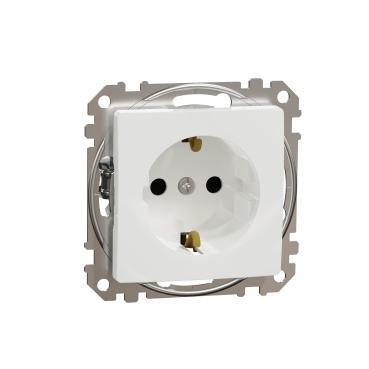 Sedna New Мех. контакт, ШУКО 2Р+Т, 16А 250V, бял - Ключове и контакти