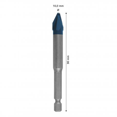 Свредло Bosch Expert HEX-9 Hard Ceramic 10x90 мм, снимка 2 - Свредла за стъкло, фаянс и гранитогрес