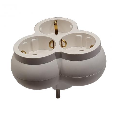 Адаптер Golyat 3 гнезда 2P+E 16 A 250 V - Адаптори