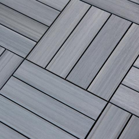 Декинг WPC плочкa PREMIUM 30х30x2,8cm, Светло сив, снимка 4 - Декинг