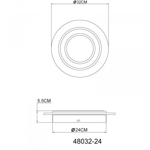 LED плафон Jayden ф320 мм 24W 2400 lm 3000K, снимка 3 - Плафони