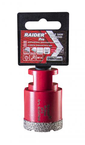 Боркорона Raider Diamond Dry M14 40 мм - Боркорони за керамика, зидария и камък