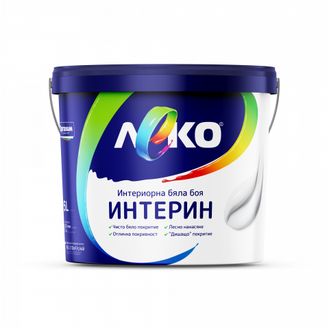 Интерин Леко 3 л бял - Интериорни бои