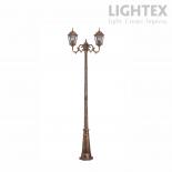 Градински стълб Lightex Firence 2xE27 IP44 жълта патина