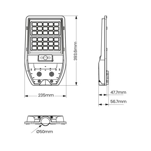 Соларна лампа 50 W IP65, снимка 2 - Соларни лампи
