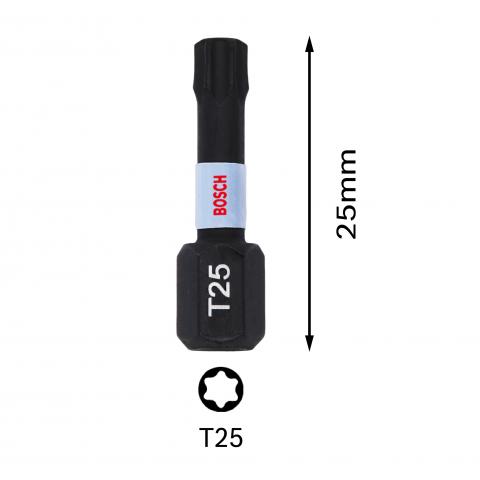 Комплект битове Impact Control T25 25 мм Bosch 2 бр., снимка 3 - Битове