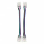 Гъвкав конектор с кабел 10см за многократна употреба 4PIN за LED лента RGB Lightex 10 мм -2бр.