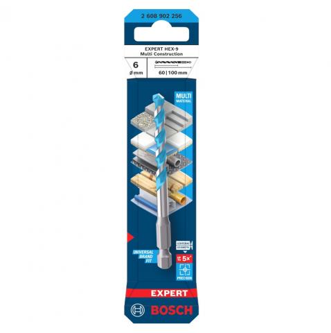 Свредло Bosch Expert HEX-9 Multi Construction 6x60x100 мм, снимка 3 - Свредла универсални