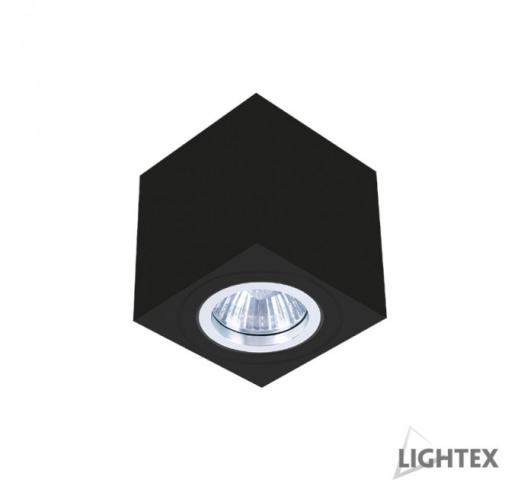 Луна за външен монтаж Lightex 1хGU10 max.7W LED квадрат черна 80х80 мм - Луни