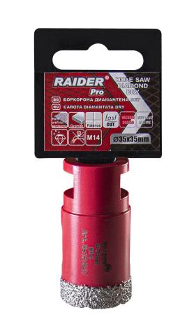 Боркорона Raider Diamond Dry M14 35 мм - Боркорони за керамика, зидария и камък