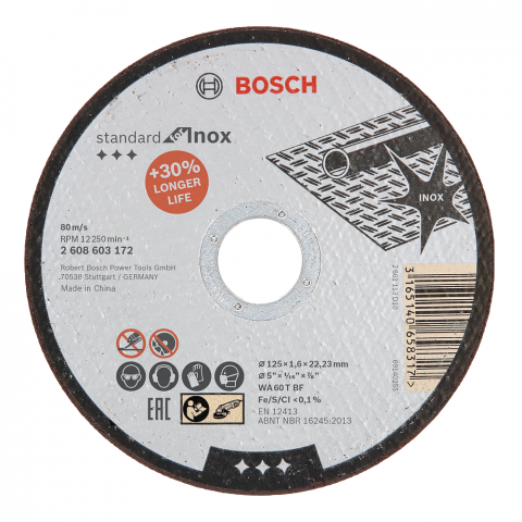 Диск за рязане на Inox Bosch 125x22,23x1.6 мм - Дискове за рязане на метал