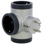 Адаптер 230 V Legrand 3 гнезда алуминий