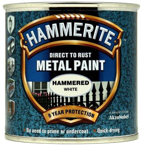 Боя за метал Hammerite 2.5 л бял хамър ефект - Бои за метал