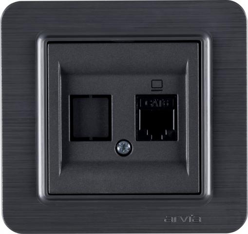 Lavin графитеносива розетка 1xRJ45 (CAT 6) - Ключове и контакти