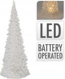 Бяла коледна LED елха 7х7х17 см