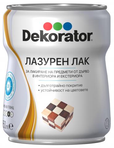 Лазурен лак Dekorator 0.650 л махагон - Лакове за дърво