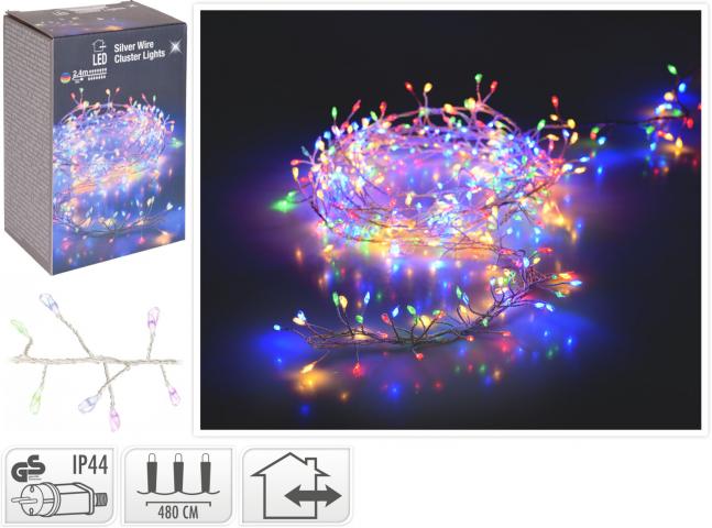 Светещ гирлянд LED 4.8 м многоцветен - Светеща верига
