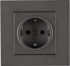 KAREN антрацит контакт ШУКО 2Р+Е 16А 250V