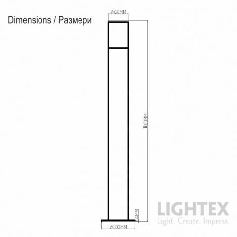 Градинско тяло Lightex Torino 1xGU10 IP54 ф60х80хh800 мм черно, снимка 2 - Градински лампи
