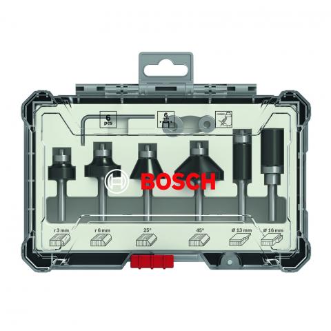 Комплект фрезери за ръбове 6 мм Bosch 6 бр. - Фрезери, зенкери