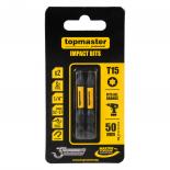Накрайници ударни TX15 Topmaster 50 мм 2 бр