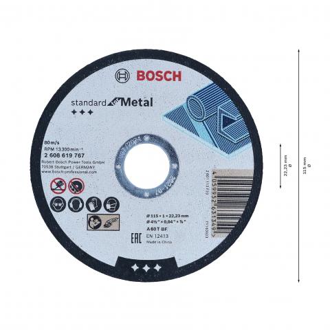 Диск за рязане на метал Bosch Standard 115x1 мм, снимка 3 - Дискове за рязане на метал