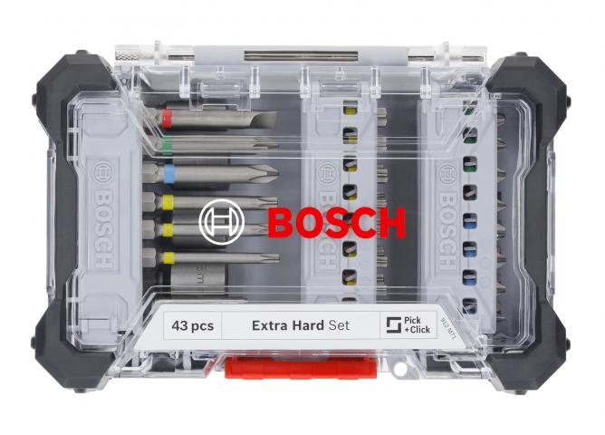 Комплект битове и накрайници Bosch Еxtra hard 43 бр. - Битове