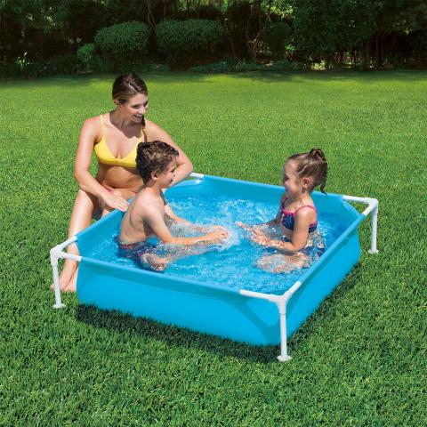 Детски басейн 122x122x30 см, снимка 5 - Басейни с тръбна конструкция