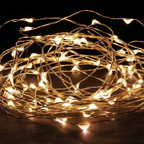 Медно жилен кабел 10м/100LED топло бяло OUT, снимка 2 - Светеща верига