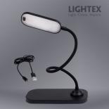 LED работна лампа Lightex Sigma DC 5V 3W 3000K-6500K 200 lm 1200 mAh Li-ion управление с жест IP20 черна