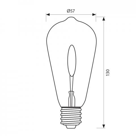 LED филамент лампа Vivalux Glow BG35 E14, 0.6W 20 lm 1800K, снимка 2 - Лед крушки е27