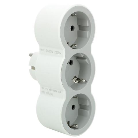 Адаптер 230 V Legrand 3 гнезда бял / сив - Адаптори
