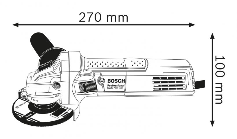 Ъглошлайф Bosch Blue GWS 750 - 125 S Professional, снимка 3 - Ъглошлайфи 125мм