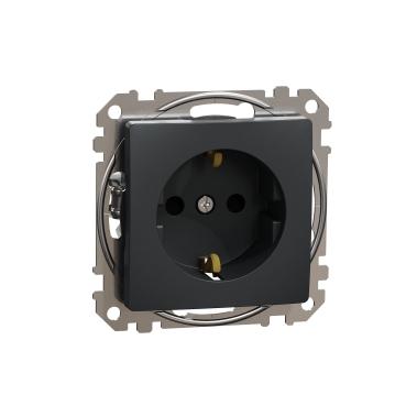 Sedna New Мех. контакт, ШУКО 2Р+Т, 16А 250V, антрацит - Ключове и контакти