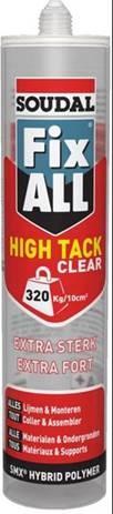 Лепило Soudal Fix all high tack 290 мл прозрачно - Монтажни лепила