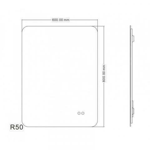 Огледало Fico 60x80см, снимка 2 - С осветление