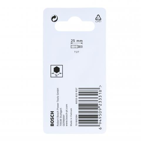 Комплект битове Impact Control T27 25 мм Bosch 2 бр., снимка 4 - Битове