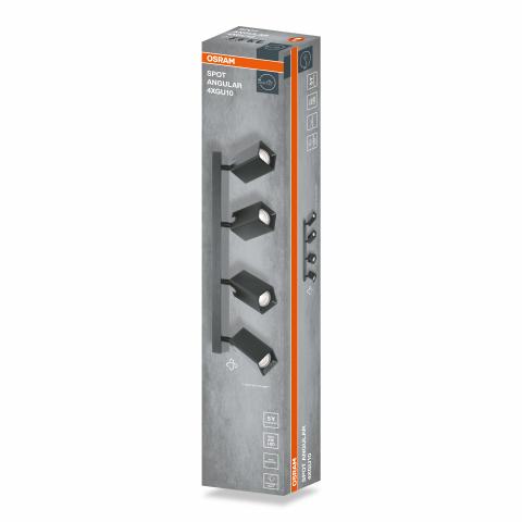 Спот четворка Osram Angular  GU10 черен, снимка 2 - Спотове