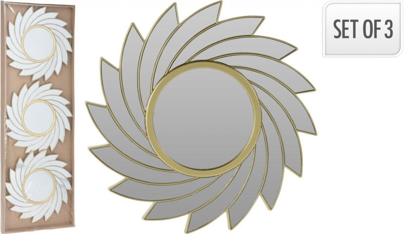 Комплект 3 огледала с флорална рамка - Огледала