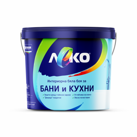 Боя за влaжни помещения Леко 3 л - Интериорни бои