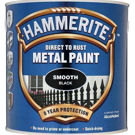 Боя за метал Hammerite 2.5 л черен гланц - Бои за метал