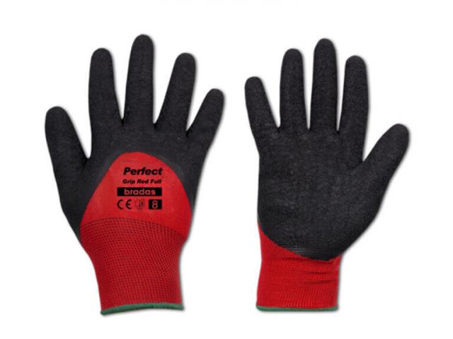 Ръкавици Perfect Grip Red Full латекс, размер 9 - Градински обувки и ръкавици