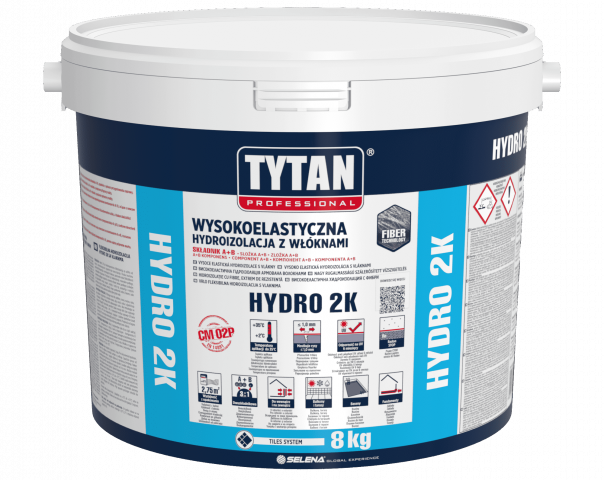 Двукомпонентна високоеластична хидроизолация Hydro 2K 8 кг - Смеси за хидроизолация