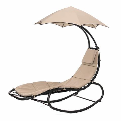 Едноместна люлка 185x145x180 cм мока - Метални люлки
