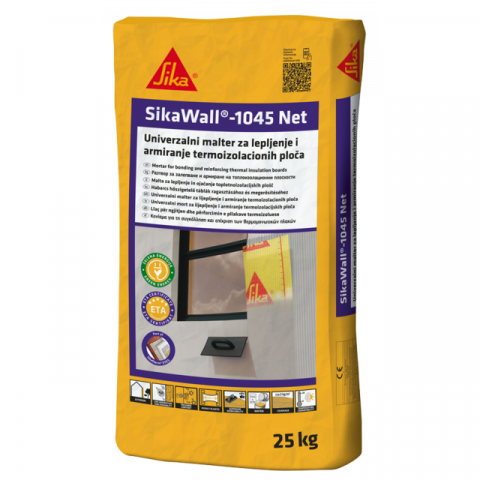 Лепило-шпакловка за XPS, EPS, вата SikaWall 1045 Pro 25 кг - Лепила и шпакловки за eps и xps