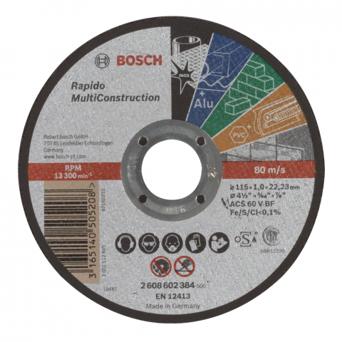 Диск за рязане Multi Bosch 115x22,23x1 мм - Дискове за други материали