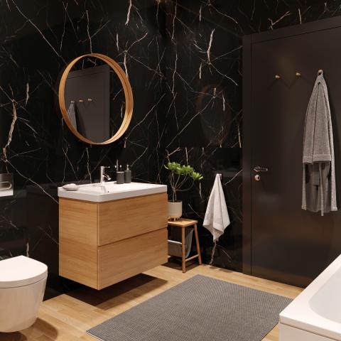 SPC Стенен Панел Calacatta Black 30x60, снимка 2 - SPC пана